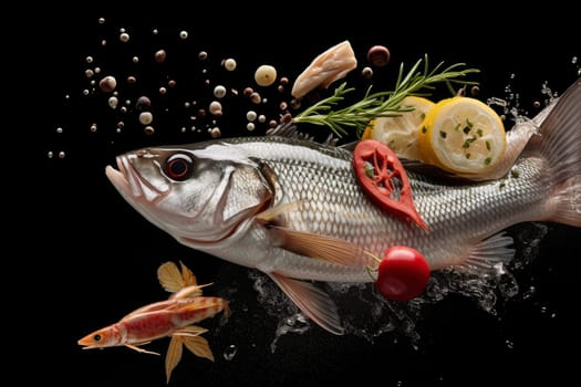 Fish fresh food. Sea diet cuisine. Generate Ai