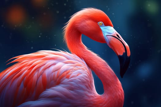 Flamingo head art. Neck long. Generate Ai
