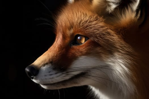 Fox head photo. Nature spring predator. Generate Ai