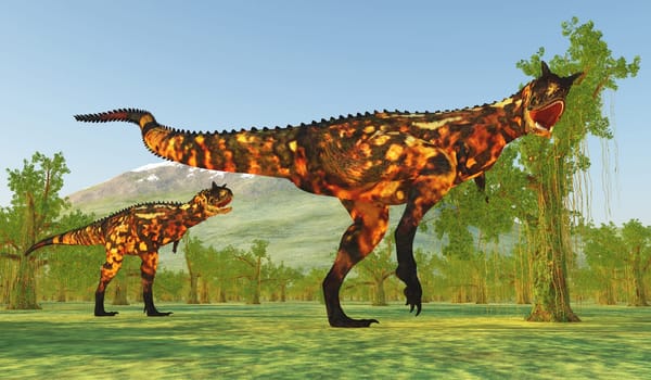 Carnotaurus was a carnivorous theropod dinosaur that lived in Argentina during the Cretaceous Period.