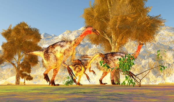 Therizinosaurus was a theropod dinosaur with long claws that lived in China during the Cretaceous period.