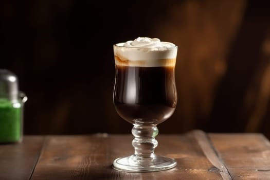 Irish coffee beverage. Cup drink mug. Generate Ai