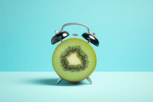 Kiwi clock. Creative food alarm clock. Generate Ai