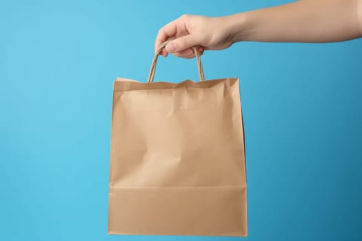 Paper hand bag. Food paper craft. Generate Ai