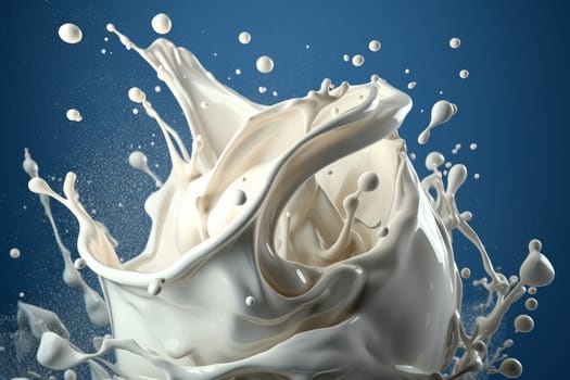 Liquid milk. Fresh food flow. Generate Ai