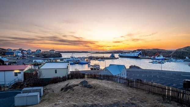 Stykkisholmur harbor in the north sea, Iceland