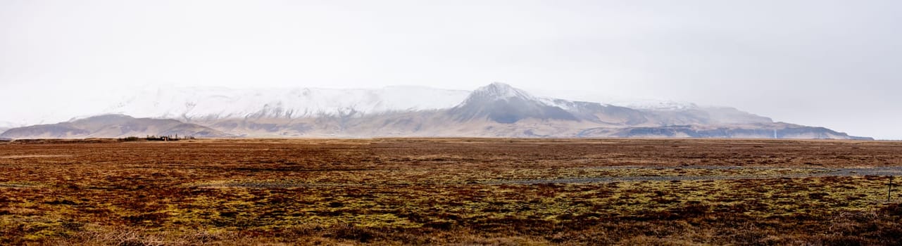 Panoramic of a random place in Iceland after the rain