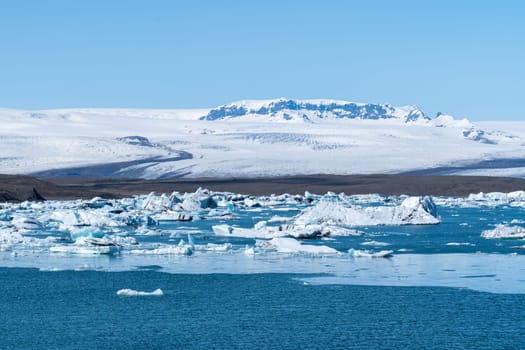 Melting ice on Jokulsarlon glacier in spring, Iceland