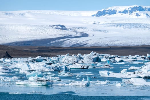 Melting ice on Jokulsarlon glacier in spring, Iceland