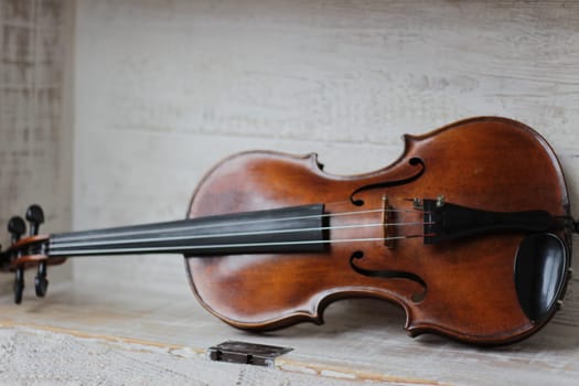 violin - an orchestral or solo professional bowed musical instrument with four strings. loved by children and adults. used in classical folk popular and jazz music. High quality photo