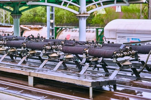 electric train equipment on the roof