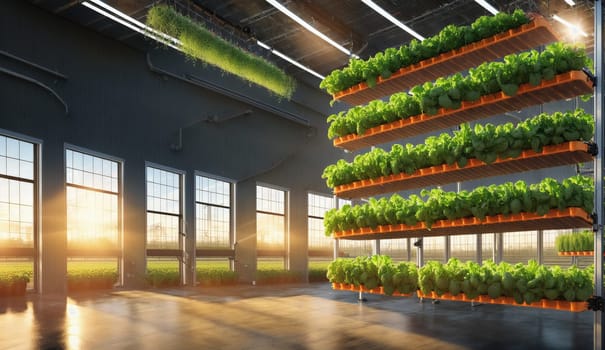 a room with a lot of windows and plants growing on the wall . High quality