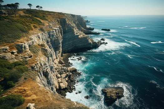 Beautiful landscape of a rocky seashore.