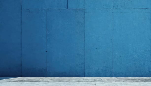 Blue wall. Minimalism. Generative AI. High quality photo