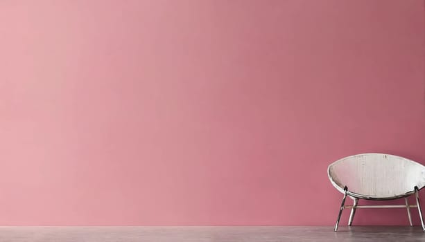 Pink wall. Minimalism. Generative AI. High quality photo