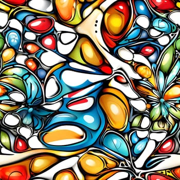 A seamless pattern painting showcasing a wide array of different colors and patterns.