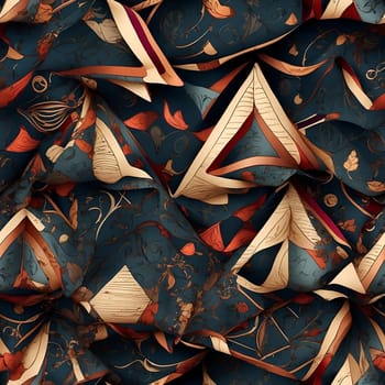 A seamless patterned wallpaper featuring vibrant shades of blue and red.