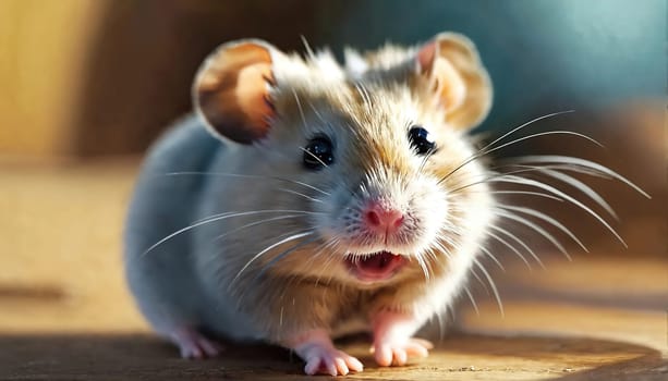 Interesting illustration of a hamster. Generative AI. High quality photo