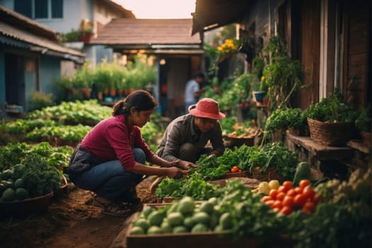 A couple of individuals kneeling down in the dirt, engaged in an activity or interacting with the environment.