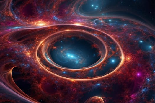 A captivating image of a spiral of stars at the center of the vast expanse of space.