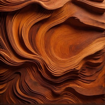 This close-up photo captures the intricate wavy lines on a wooden surface.