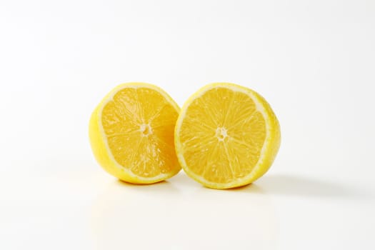 Fresh lemon cut into two halves