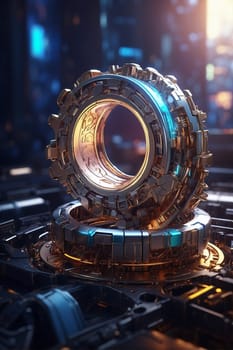 This close-up photo captures a detailed view of a metal object resting on a table.