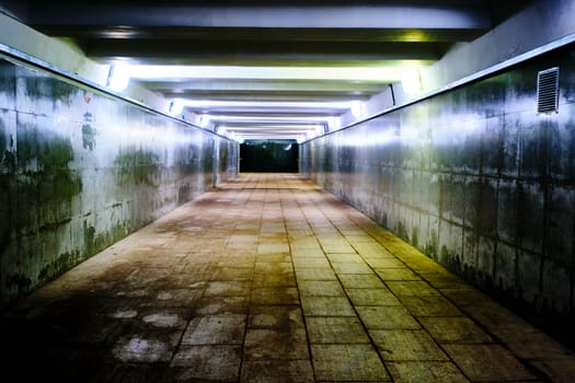 empty underpass. low light color nature