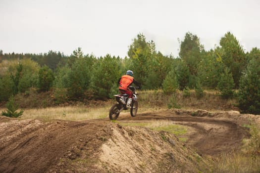 24 september 2016 - Volgsk, Russia, MX moto cross racing - competition near districts, telephoto