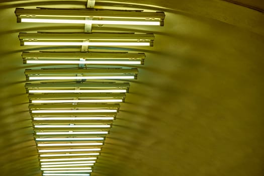 beautiful lighting on the ceiling in the subway general plan