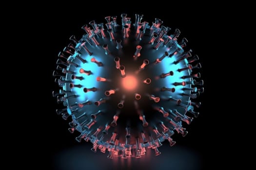 3d sphere ball virus. Medicine disease. Generate Ai