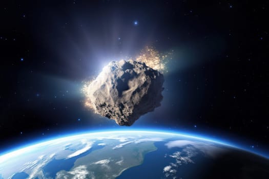 Earth space asteroid. Astronomy science. Generate Ai