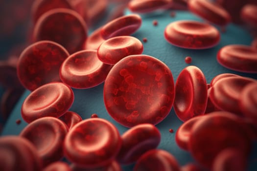 Blood cell close up. Human medicine. Generate Ai