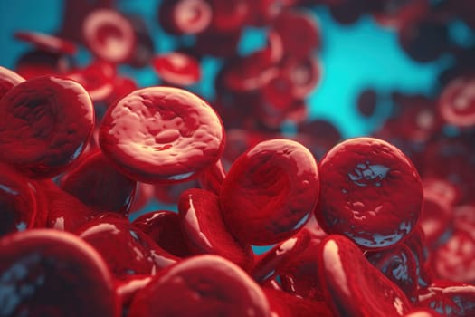 Blood cells macro. Human health. Generate Ai