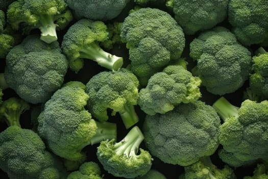 Green broccoli background. Fresh food. Generate Ai