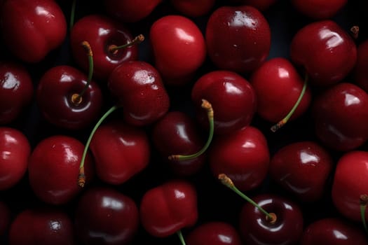 Macro berries background. Fresh food. Generate Ai