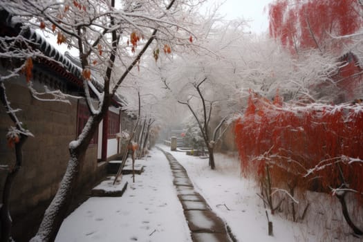 China house winter garden. City house. Generate Ai