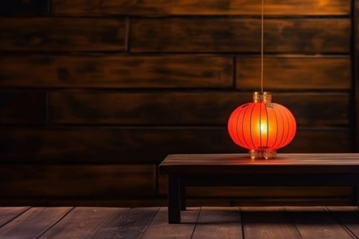 Chinese lantern. Oriental decoration travel. Generate Ai