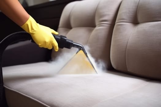Cleaning sofa service. Cleanup professional. Generate Ai
