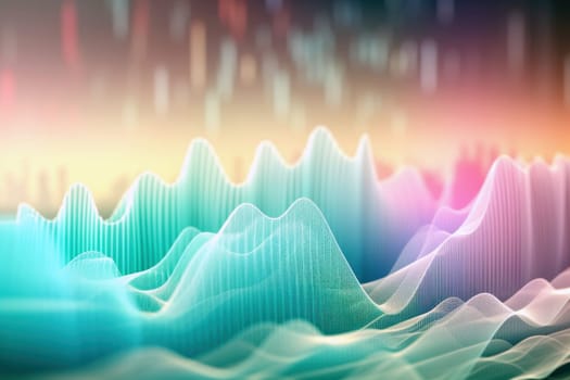 Dynamic sound wave. Digital design. Generate Ai