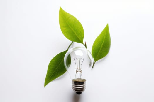 Eco friendly lightbulb. Industry eco protection. Generate Ai