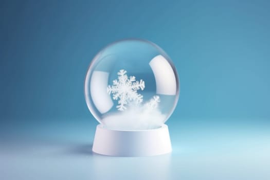 Empty snowball decoration. Glass light. Generate Ai