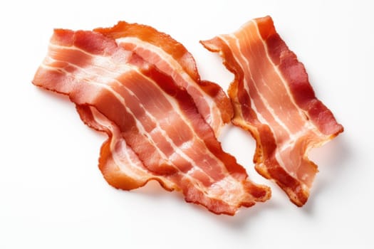 Fresh bacon. Meal slice cooking. Generate Ai