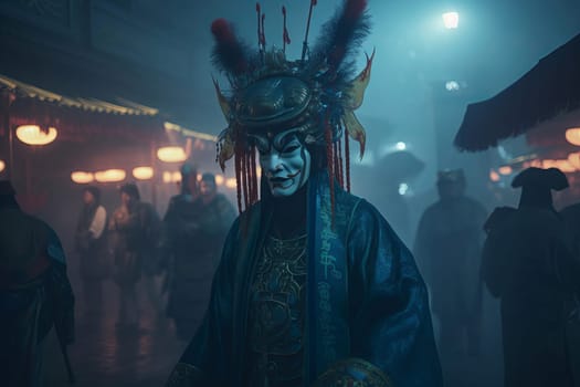 Ghost festival man. China tradition. Fictional person. Generate Ai