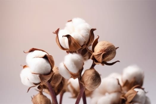 Bouquet of cotton gift. Nature plant. Generate Ai