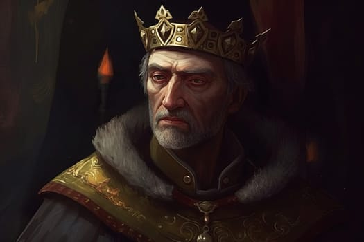 Medieval duke portrait. Person king. Fictional person. Generate Ai