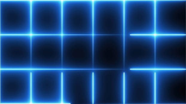 Blue neon grid. Computer generated 3d render