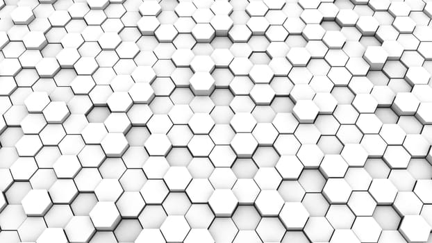 Abstract white Hexagonal. Computer generated 3d render