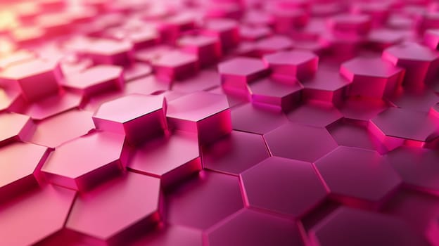A close up of a pink background with hexagons on it