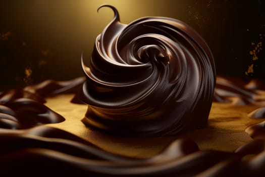 Decadent dark chocolate swirl. Dessert cream. Generate Ai